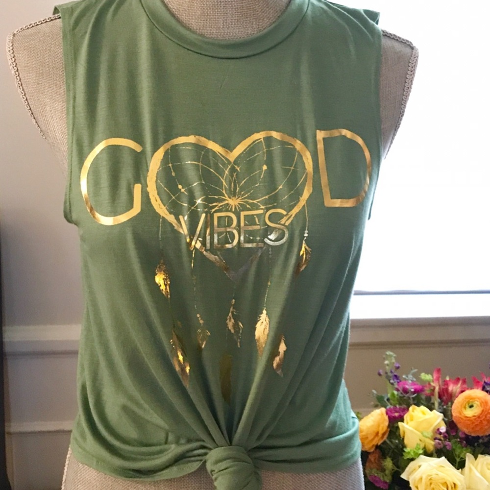 VERONICA- GOOD VIBES Muscle Tank - Picture 3 of 5